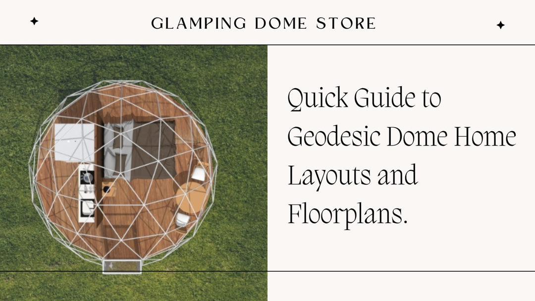 dome tent layouts, four domes with layouts in 3D