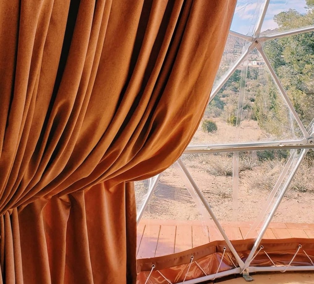 panoramic window curtains for geodesic dome tent 