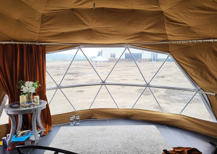 16.4 ft (5m) Geodesic Dome Tent with accessories - Available in Alberta CANADA - Glamping Dome Store