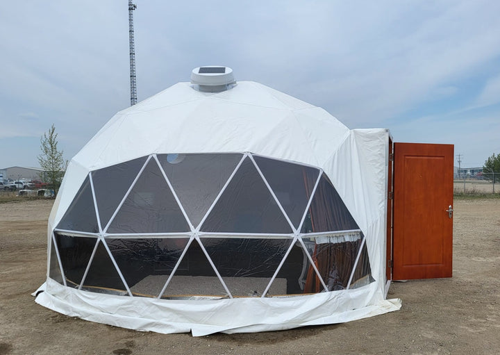 16.4 ft (5m) Geodesic Dome Tent with accessories - Available in Alberta CANADA - Glamping Dome Store