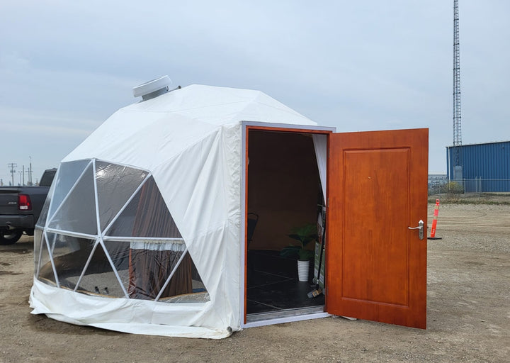 16.4 ft (5m) Geodesic Dome Tent with accessories - Available in Alberta CANADA - Glamping Dome Store