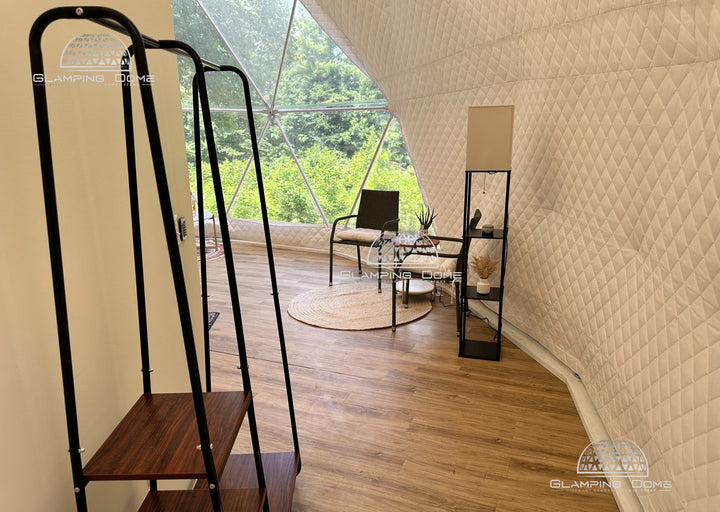 glamping dome interior white insualtion