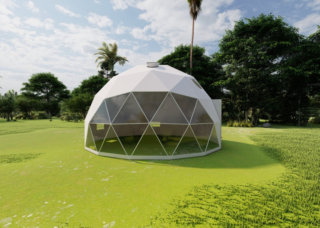 23 ft (7 m) Geodesic Dome Tent with accessories - Available in Alberta CANADA - Glamping Dome Store