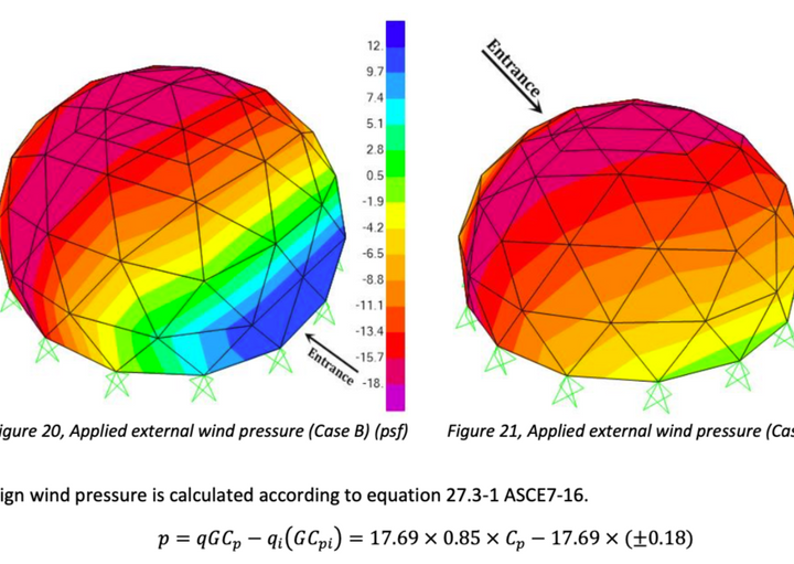 Engineering Report preparation - Structural Drawings, Wind/Snow Load - Glamping Dome Store